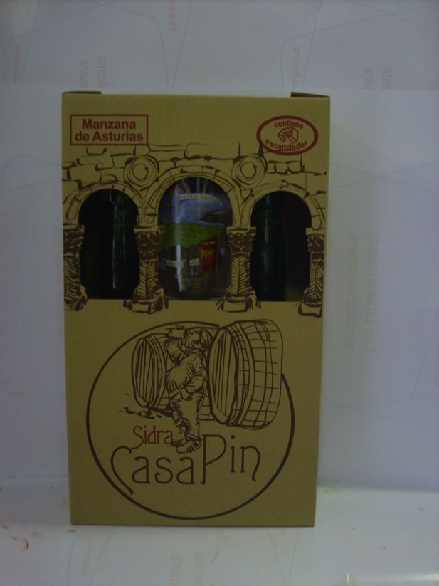 Estuches Sidra Natural (Pack dos botella + Vaso de sidra) - Productos crnicos de Asturias